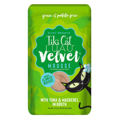 TIKI PETS sachet Tiki Cat Luau Velvet Mousse face avant, présentation claire et appétissante