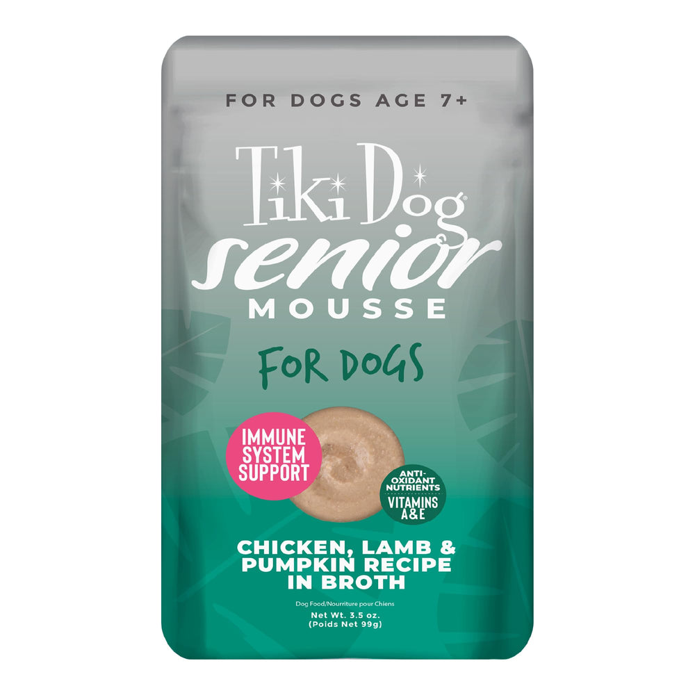 TIKI PETS pot Tiki Dog Senior Mousse vue avant montrant emballage pratique