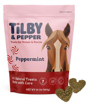 Tilby & PEPPER emballage avant montrant friandises menthe et qualité naturelle