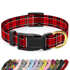 TMOODEL collier face avant montrant le motif tartan et confort