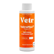 ToltraMax flacon frontal montrant Toltrazuril 5.0% et bénéfice dosage précis
