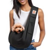 TOMKAS vue face avant du sling montrant le design et la poche pratique