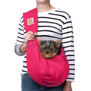 TOMKAS vue frontale du porte-chien rose montrant confort et style