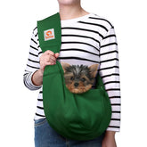 TOMKAS vue de face du sac bandoulière émeraude, praticité et style