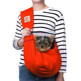 TOMKAS sac devant rouge montrant fermeture et design pratique