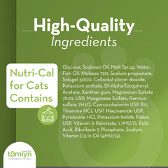 Chat acceptant Tomlyn Nutri-Cal, favorise l'apport calorique chez l'animal ayant peu d'appétit