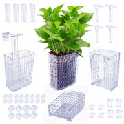 TOYEYE vue avant du porte-plantes transparent montrant forme et fixation sûre