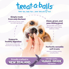 TREAT-A-BALLS gros plan sur texture moelleuse rassurant la qualité