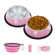 Triumilynn gamelle rose vue de face, design élégant et inox facile à nettoyer