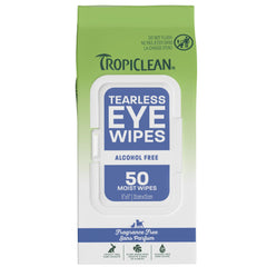 TropiClean emballage avant montrant 50 lingettes et praticité