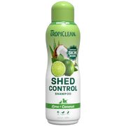 TropiClean flacon avant lime & coconut montrant taille et bénéfice nettoyage