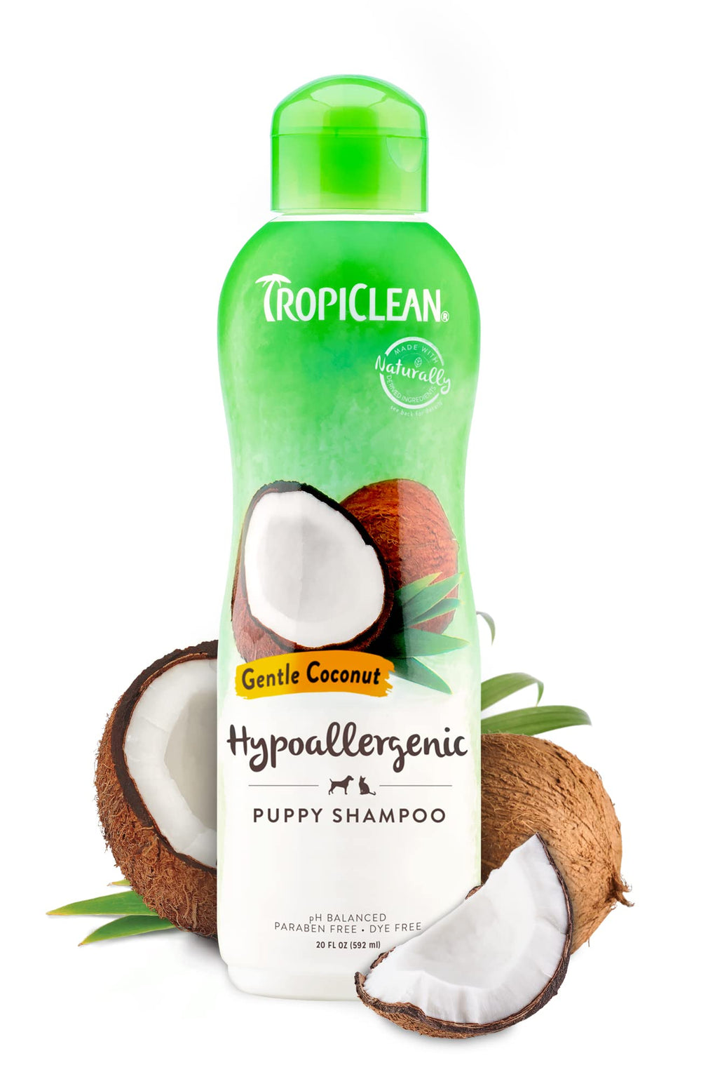 TropiClean flacon avant montrant l'étiquette et facilité d'utilisation