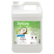 TropiClean gallon face montrant le flacon et le volume pour économies