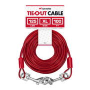 Tuff Pupper face de l'emballage montrant câble 100 ft et caractéristiques durables
