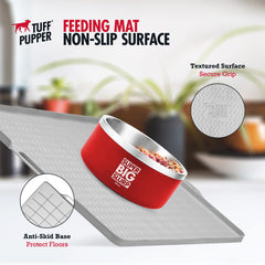 Tuff Pupper rebord et gouttière retenant eau et croquettes efficacement