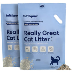 Tuft & Paw paquet avant montrant la marque et l'avantage praticité