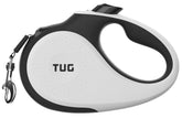 TUG Tiny face avant compacte montrant boîtier blanc et bouton, tenue légère