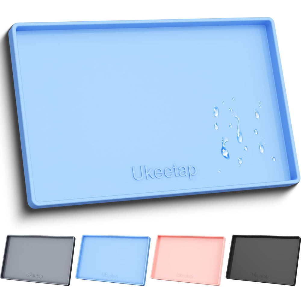 Ukeetap vue frontale du tapis bleu protégeant le sol, durable et étanche