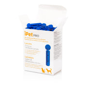 UltiCare iPet PRO boîte avant montrant 100 lancettes pour disponibilité prolongée
