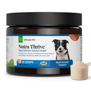 ULTIMATE PET NUTRITION emballage avant Nutra Thrive montrant clarté ingrédients