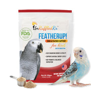 UnRuffledRx FeatherUp emballage avant montrant le pot et le slogan, assurance qualité