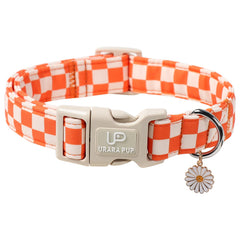UP URARA PUP collier vichy face orange évident et charmant