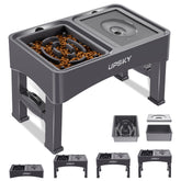 UPSKY vue de face du set 2-en-1 montrant gamelles et support, praticité