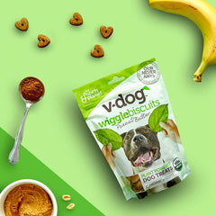 V-dog gros plan sur la texture croquante du biscuit pour meilleure appétence