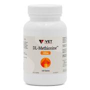 V.E.T. PHARMACEUTICALS emballage DL Methionine montrant informations produit et quantité