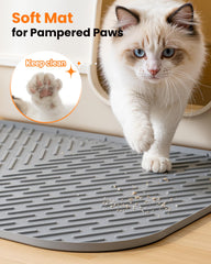 Vacqueen tapis sous deux bacs illustre usage multi‑chats pratique