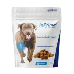 Van Beek-Natural Science sachet InPrime Canine présenté, bénéfice visibilité produit