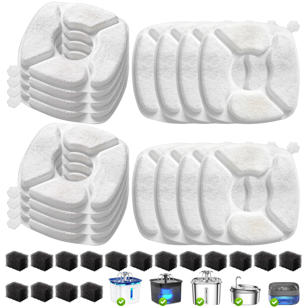 VANVE emballage du kit 32 pièces montrant les 16 filtres et 16 éponges, praticité pour stockage