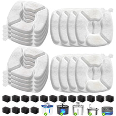 VANVE emballage du kit 32 pièces montrant les 16 filtres et 16 éponges, praticité pour stockage