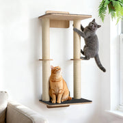 Veehoo étagère murale face montrant design stable et rangement chat