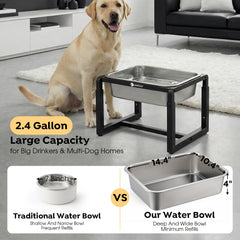 Veehoo gros plan du bassin inox facile à nettoyer et profond
