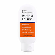 Verdant Equus verre flacon face montrant l’emballage et usage pratique