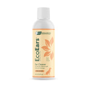 Vet Organics EcoEars emballage avant montrant flacon et étiquette claire pour repérage rapide