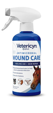 Vetericyn bouteille face 16 oz présentant l’emballage et la capacité pour soin rapide