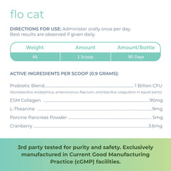 Veterinarian Recommended Solutions poudre Flo Cat saupoudrée sur croquette pour administration sans stress