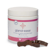 Veterinarian Recommended Solutions emballage frontal Gland-Ease montrant 30 chews bénéfice praticité