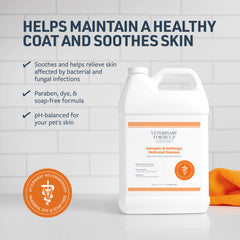 Veterinary Formula application sur chien en bain pour apaiser la peau
