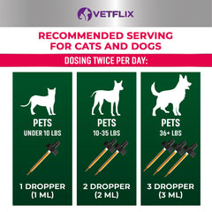 Vetflix texture gouttes liquide facile à doser pour administration simple