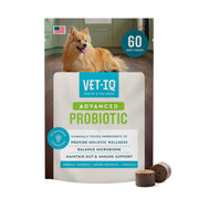 VetIQ emballage avant 60 ct montrant la formule digestive et bénéfices