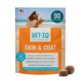 VetIQ packaging avant montrant l'emballage et bénéfice pelage brillant