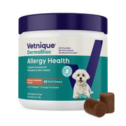 Vetnique Dermabliss flacon avant montrant 60 mastics, rassure sur la présentation