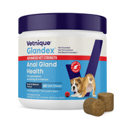 Vetnique Glandex boîte vue avant montrant 60 chews et information produit