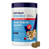 Vetnique Glandex emballage face montrant 120 comprimés et bénéfice contrôle des glandes anales