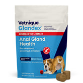 Vetnique Glandex paquet avant montrant l’étiquette et bénéfice support glandulaire