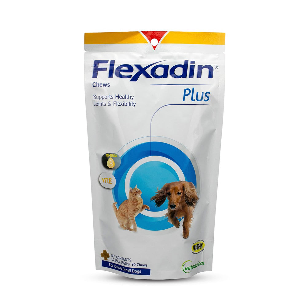 Vetoquinol Flexadin Plus emballage face montrant sachet refermable et quantité
