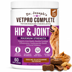 VetPro Complete emballage avant montrant 60 comprimés et bénéfice confort articulaire